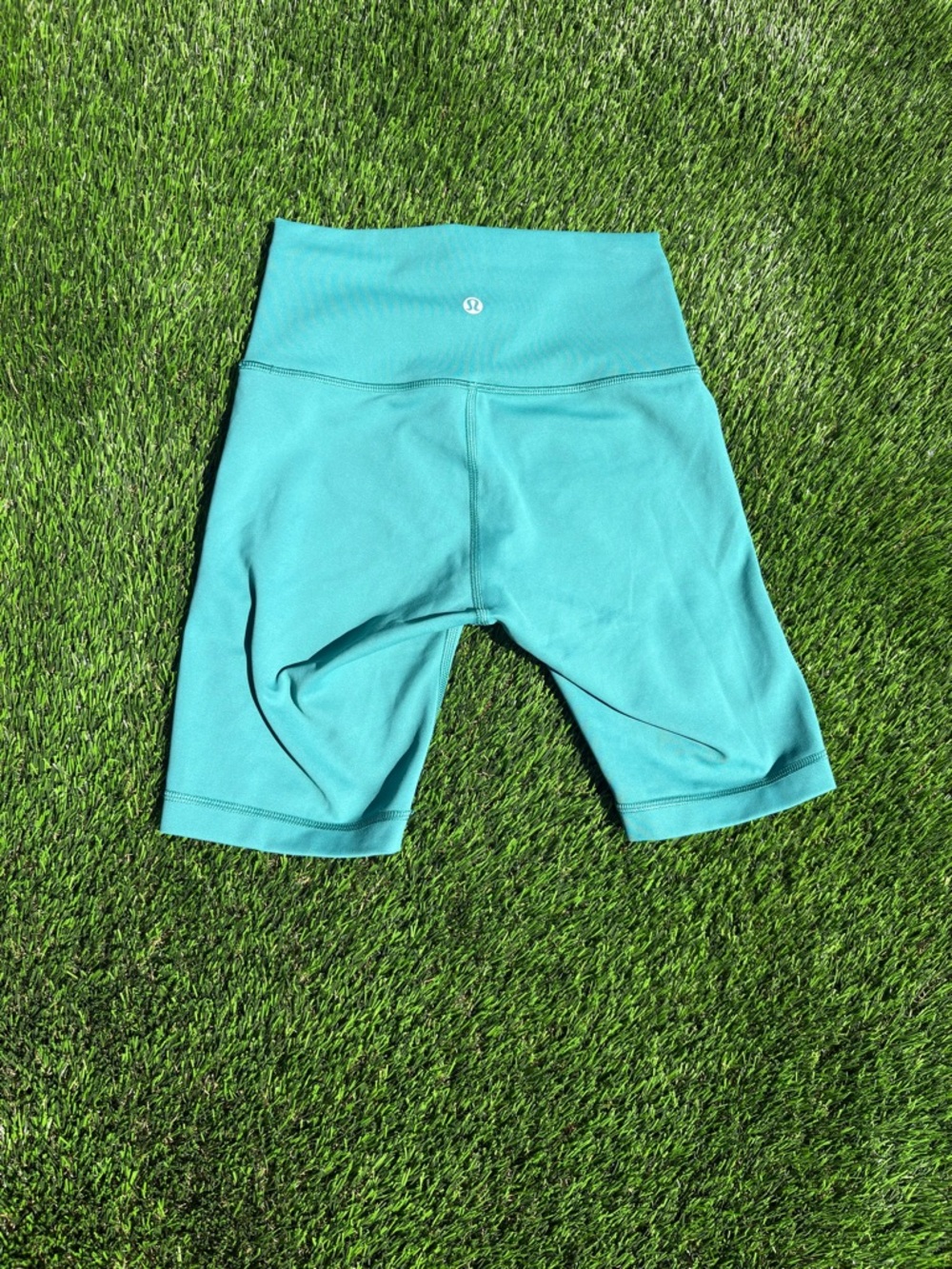 lululemon teal-green athletic biker shorts